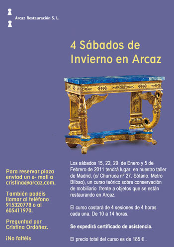 Curso de introducción a la restauración de mueble en Arcaz